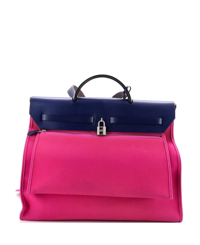 Pre-Owned HERMES 39 Herbag Zip Leather and Toile