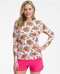 Lands' End Plus Size SunShade Upf 50 Long Sleeve Rash Guard Swim Tee