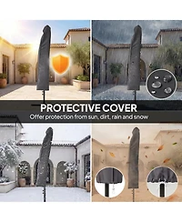 Outsunny 10 ft Offset Cantilever Patio Umbrella w/ Light, Weight,