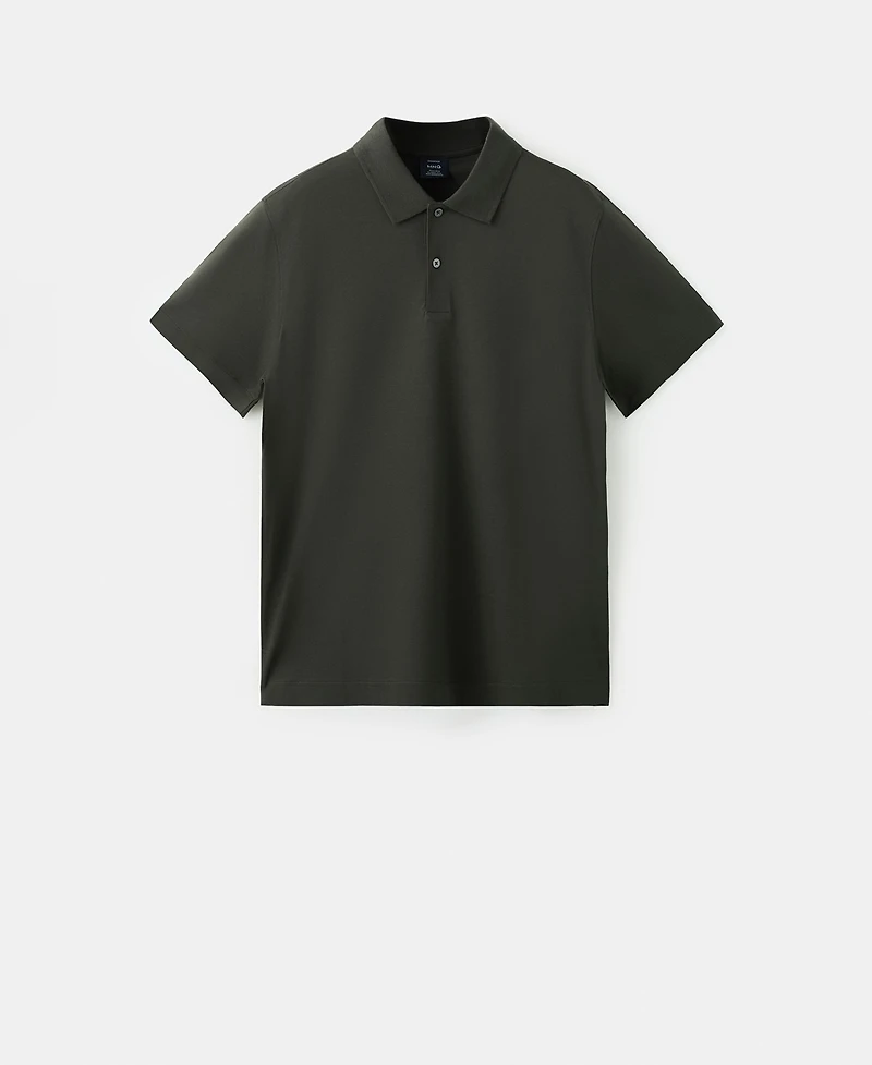 Mango Men's Cotton Fine-Knit Polo Shirt