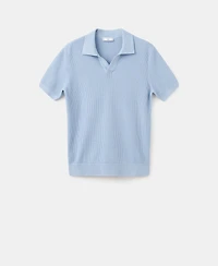 Mango Men's Cotton Knitted Structure Polo Shirt