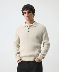 Mango Men's Cotton-Blend Braided Knitted Sweater