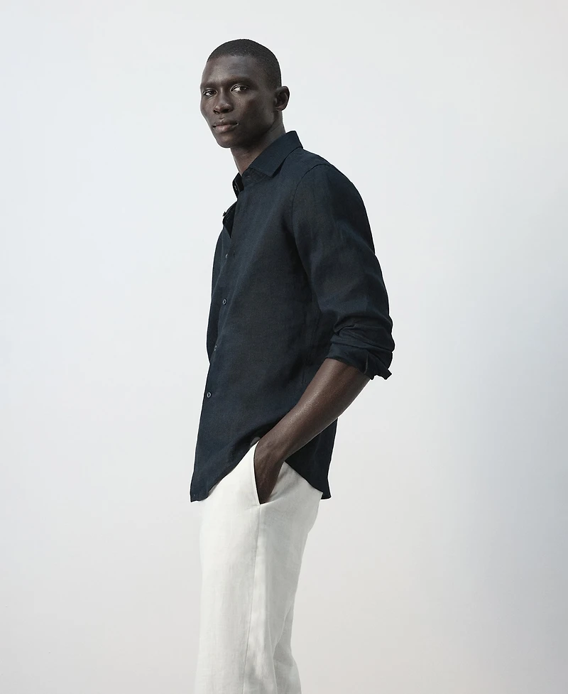 Mango Men's Linen Slim-Fit Shirt