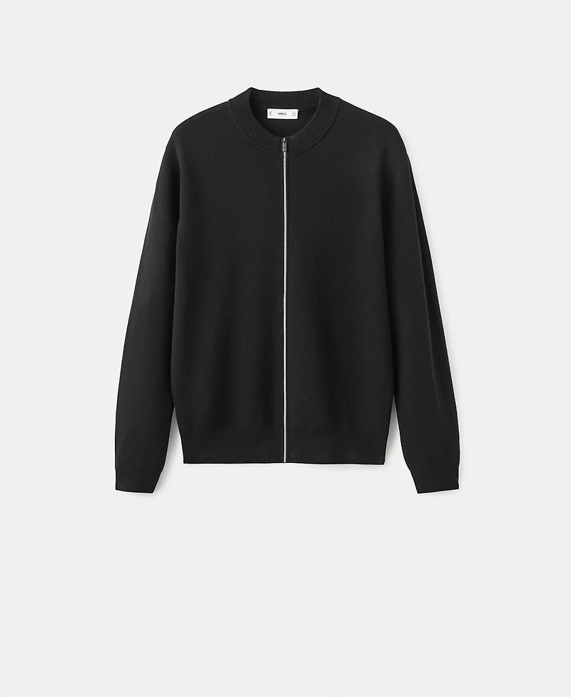 Mango Men's Comfort Stretch Knit Cardigan Sweater