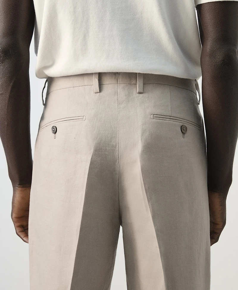 Mango Men's Amalfi Linen Slim-Fit Suit Pants