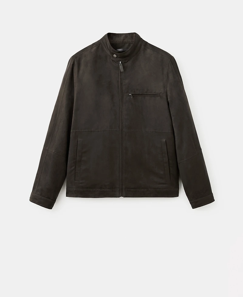 Mango Men's Suede-Effect Biker Jacket
