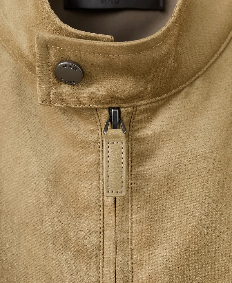 Mango Men's Suede-Effect Biker Jacket