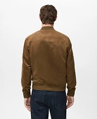 Mango Men's Suede-Effect Bomber Jacket