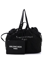 Pre-Owned Balenciaga Medium 24/7 Drawstring Tote Mesh and Canvas