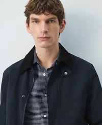 Mango Men's Corduroy Collar Water-Repellent Jacket