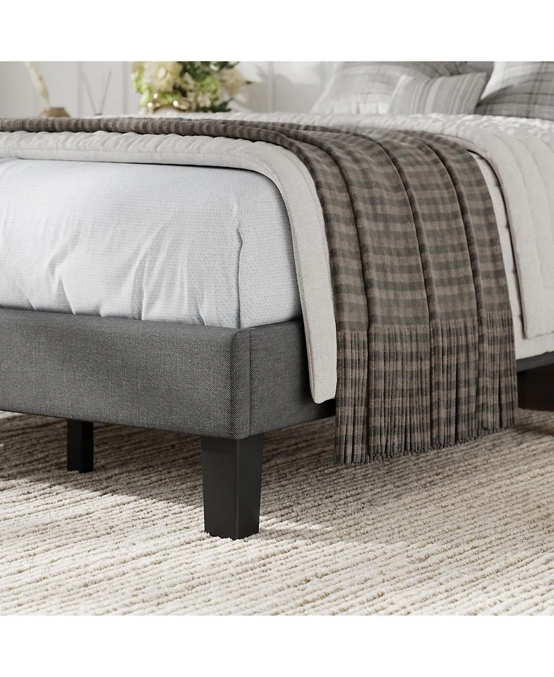 gaomon Noise-Free Upholstered Bed Frame – Twin Size Platform with Diamond-Stitched Headboard, Sturdy Wooden Slats, Easy Assembly, Durable Mdf