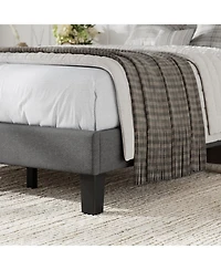 gaomon Noise-Free Upholstered Bed Frame – Twin Size Platform with Diamond-Stitched Headboard, Sturdy Wooden Slats, Easy Assembly, Durable Mdf