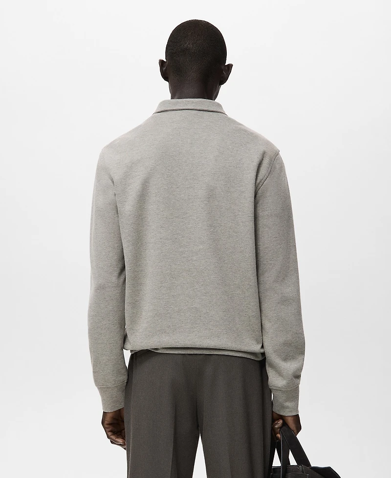 Mango Men's Regular-Fit Zipper-Neck Sweatshirt