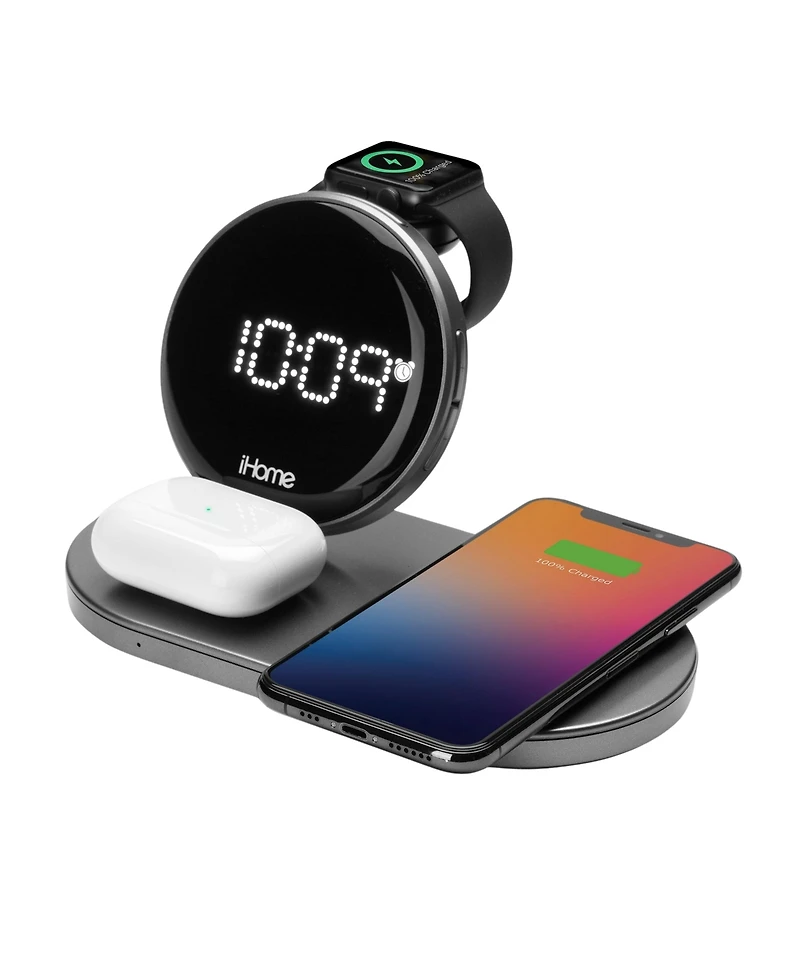 iHome PowerValet Quad+ Wireless Charging Station with Apple Watch and AirPods Charging