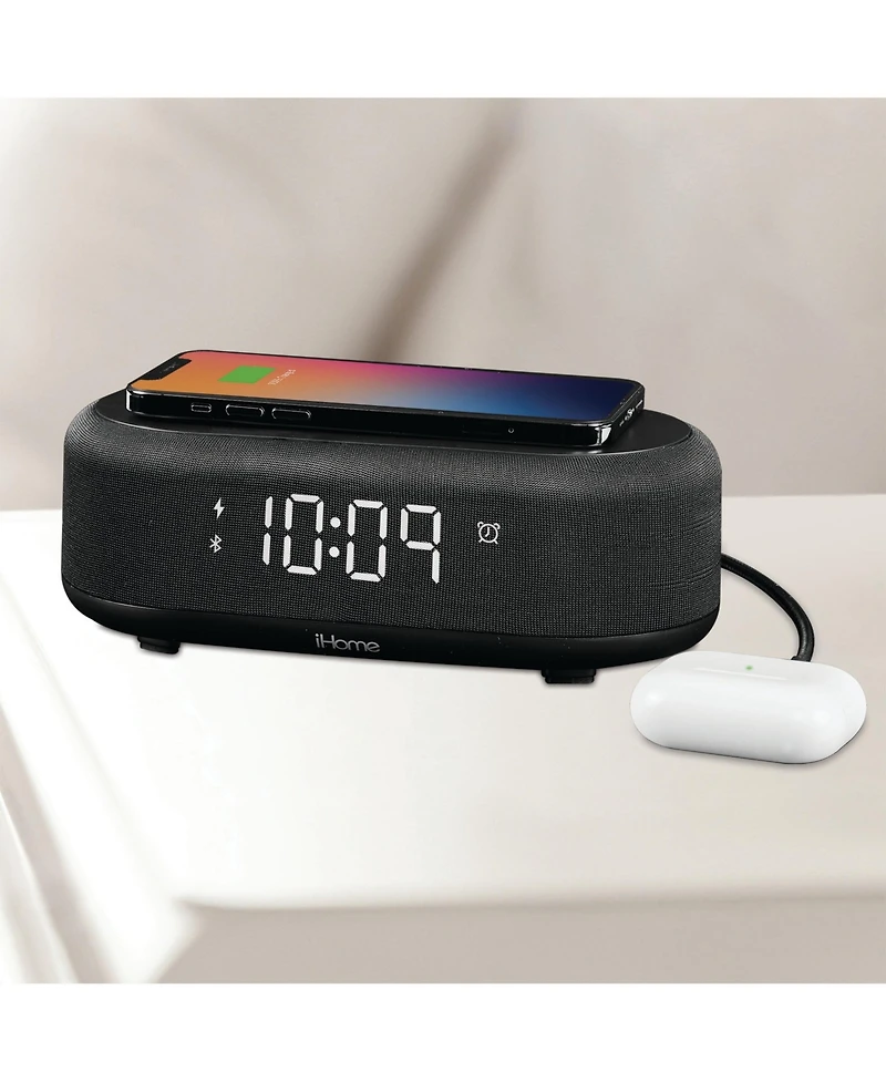 iHome PowerBoost Bluetooth Alarm Clock and Wireless Charging Station
