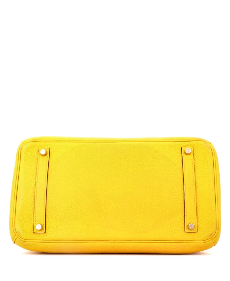 Pre-Owned HERMES Birkin 35 Handbag Yellow Togo with Gold Hardware