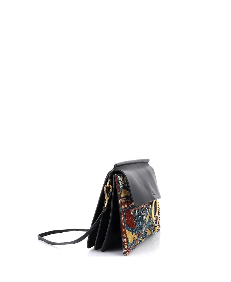 Pre-Owned Chloe Medium Faye Shoulder Bag Leather and Tapestry