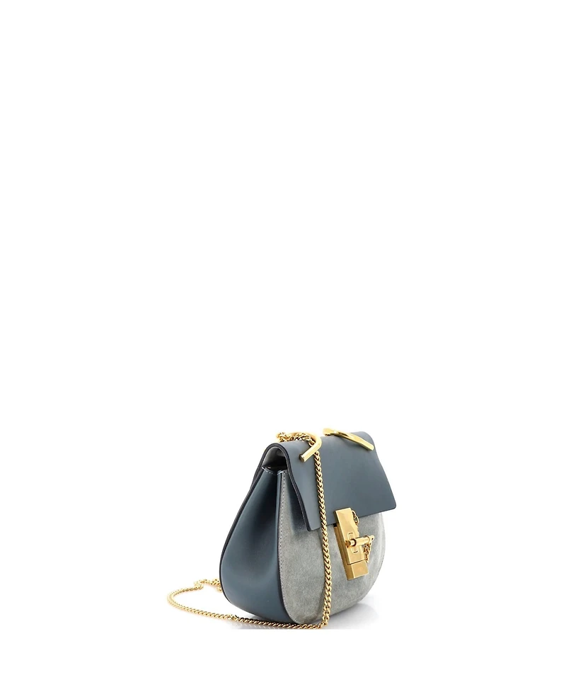 Pre-Owned Chloe Mini Drew Crossbody Bag Leather and Suede