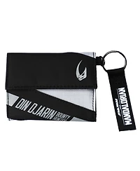 Star Wars: The Mandalorian Men's Din Djarin The Mandalorian Tri-fold Wallet with Keychain Clip