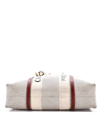 Pre-Owned Chloe Large Woody Tote Canvas with Leather