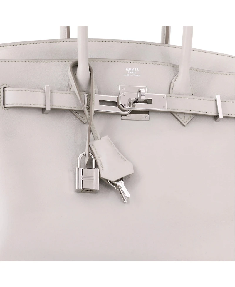Pre-Owned HERMES Birkin 30 Handbag Light Swift with Palladium Hardware