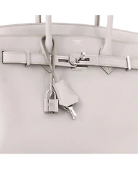 Pre-Owned HERMES Birkin 30 Handbag Light Swift with Palladium Hardware