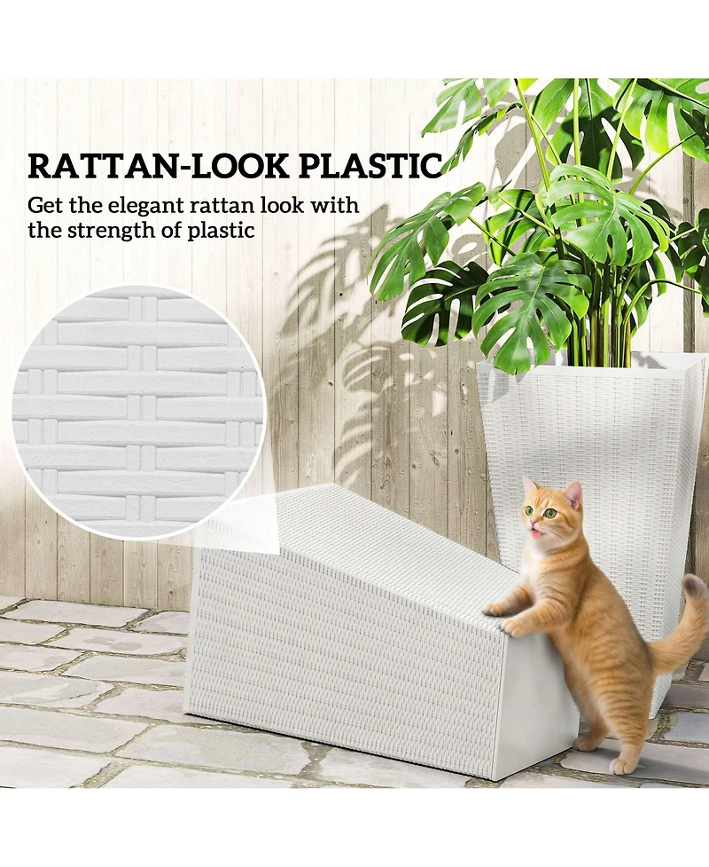 Outsunny Set of 3 Tall Planters, Indoor and Outdoor Flower Pot Set