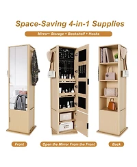 Rainsken 360° Rotating Makeup & Jewelry Storage Cabinet