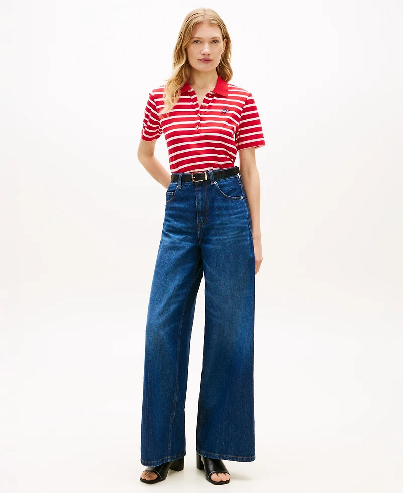 Tommy Hilfiger Women's Script Logo Polo T-Shirt