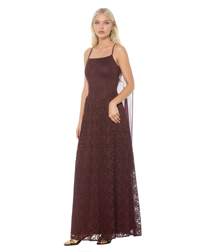 Alexia Admor Women's Marin Draped Bodice Dropped Waist Gown Dress
