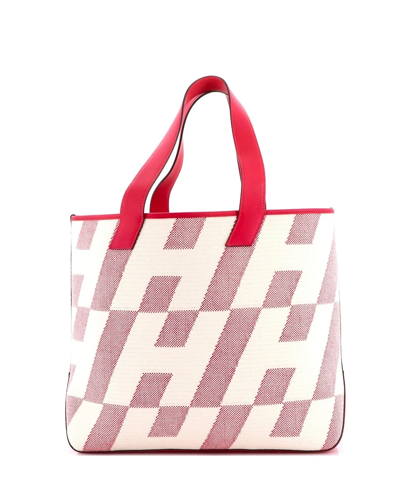 Pre-Owned HERMES 40 Cabas H en Biais Tote Canvas with Leather