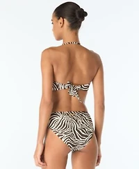 Vince Camuto Womens Bandeau Neck Swim Top Twist Front Bottoms