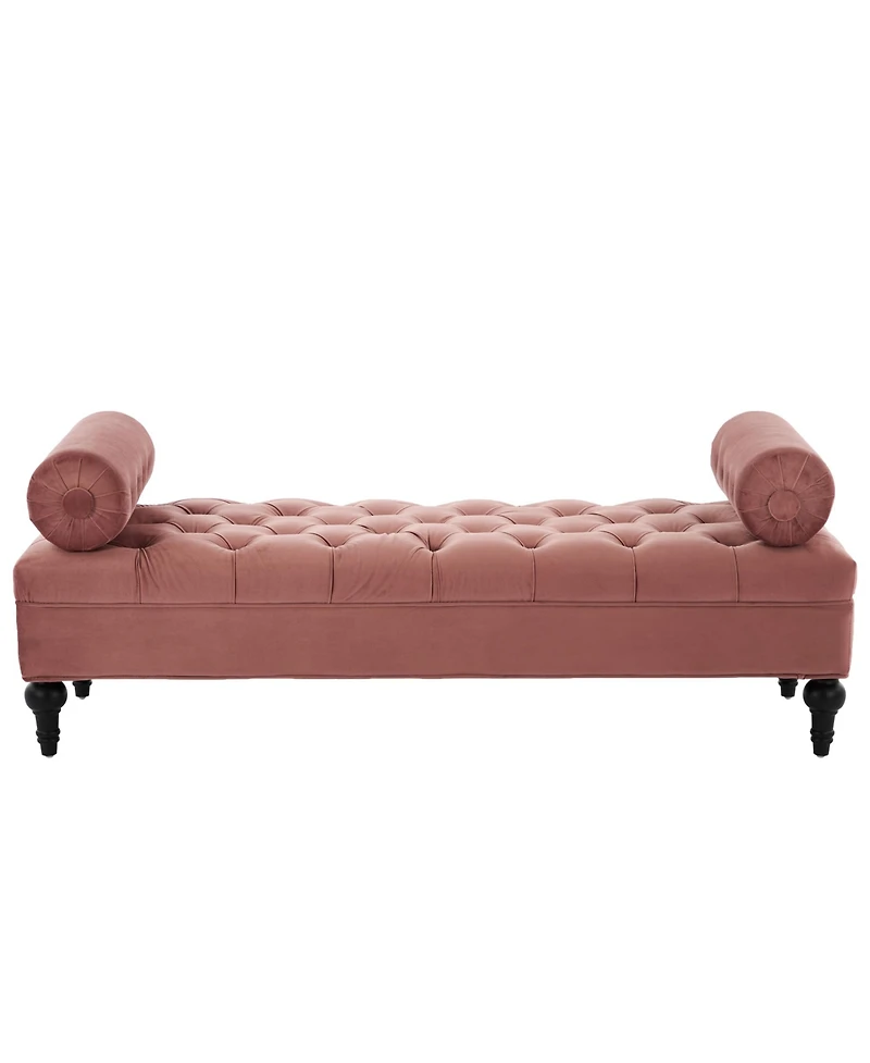 Rainsken Modern Velvet Ottoman Bench, Comfy Upholstered Footstool with 2 Detachable Pillows, Bedroom End of Bed Bench for Living Room, Entryway