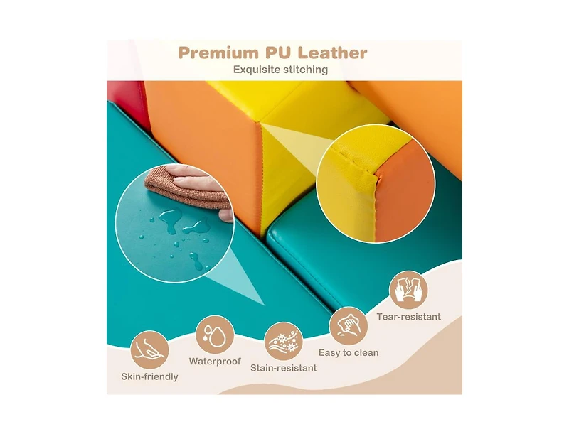 Slickblue 10-Piece Soft Foam Climbing Blocks for Toddlers Play & Learning