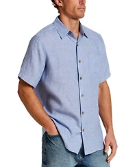 Weatherproof Vintage Men's Regular-Fit Solid Button-Down 100% Linen Shirt