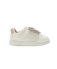 Bebe Little Girls Sneakers – Cute Casual Slip On Shoes Fashion with Rhinestone Bow