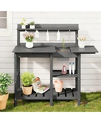 Yigii Beautiful outdoor potting rack with sink and sliding table for gardening