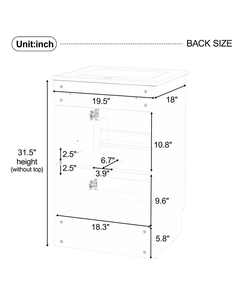 Sillysis 20'' Bathroom Vanity with Sink, Painted Mdf Cabinet, Soft Close Door, Adjustable Shelf & Organizer for Small Spaces