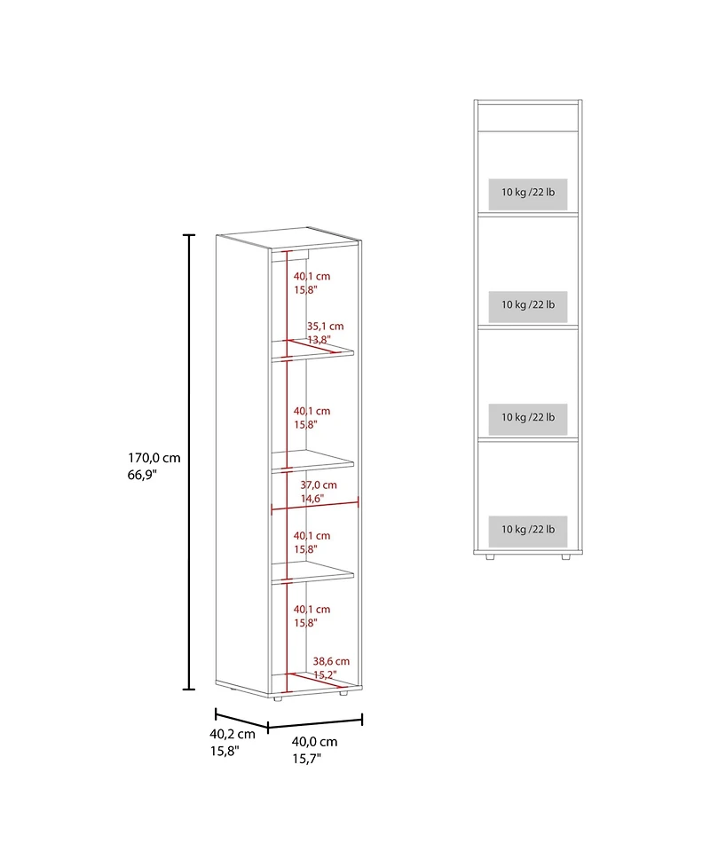 Fm Furniture Modern Design Deftones Storage Cabinet with 4 Shelves for Clothes and Accessories
