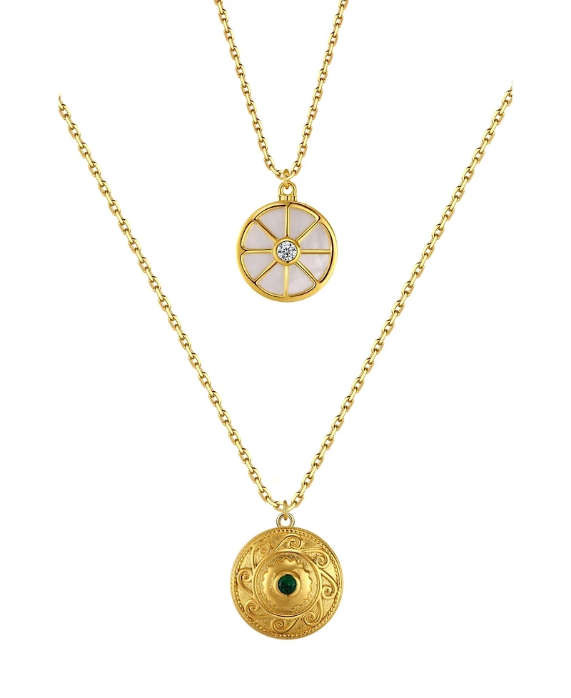 Retro Chic Compass Layered Necklace Set
