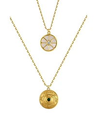 Retro Chic Compass Layered Necklace Set