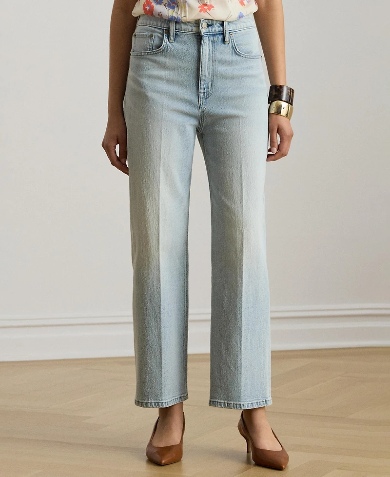 Lauren Ralph Women's High Rise Straight Ankle Jeans