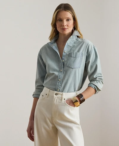 Lauren Ralph Women's Relaxed-Fit Long-Sleeve Shirt