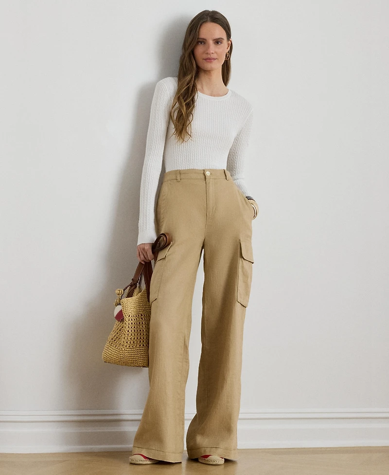 Lauren Ralph Women's Mini-Cable Crewneck Sweater