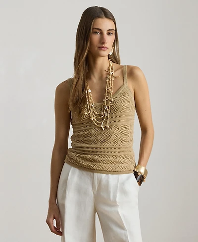 Lauren Ralph Women's Sleeveless V-Neck Sweater Tank Top