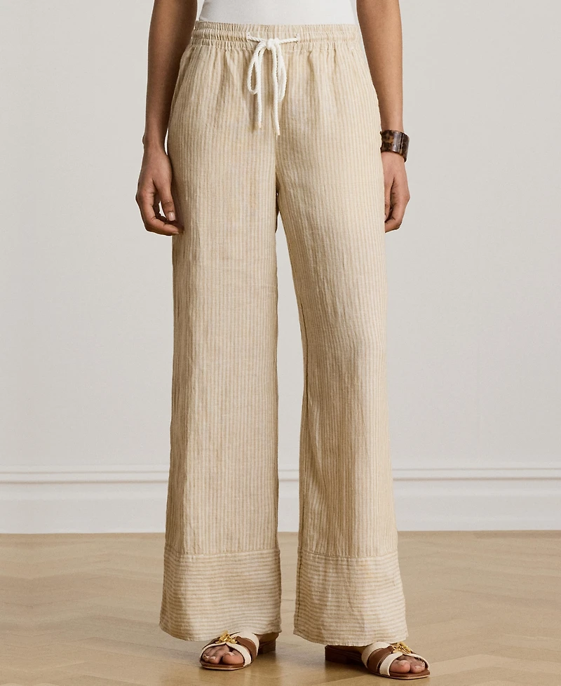 Lauren Ralph Women's Striped Wide-Leg Pants