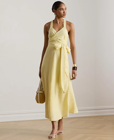 Lauren Ralph Women's Striped Tie-Front Midi Dress