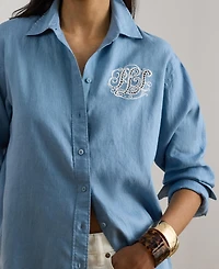 Lauren Ralph Women's Long-Sleeve Oversized Shirt