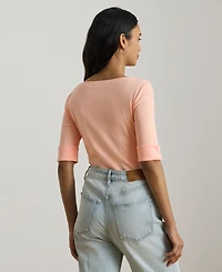 Lauren Ralph Stretch Cotton Boatneck T-Shirt