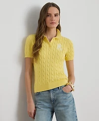 Lauren Ralph Women's Cable-Knit Polo Shirt